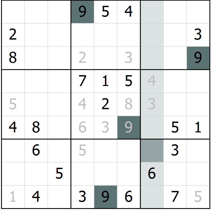 Position des candidats pour la solution de la Gr 47 page 49 du magazine de sudoku Expert n° 013