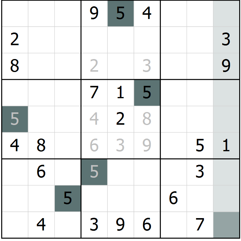 Position des candidats pour la solution de la Gr 47 page 49 du magazine de sudoku Expert n° 013