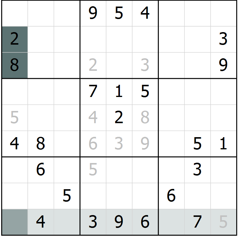 Position des candidats pour la solution de la Gr 47 page 49 du magazine de sudoku Expert n° 013
