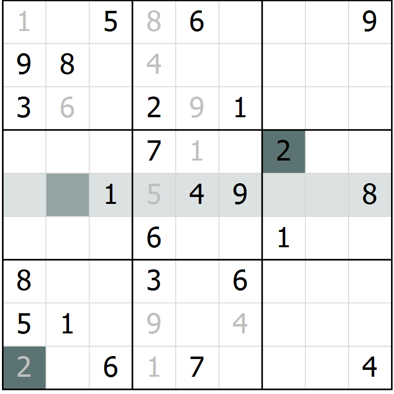 Position des candidats pour la solution de la Gr 48 page 50 du magazine de sudoku Expert n° 013