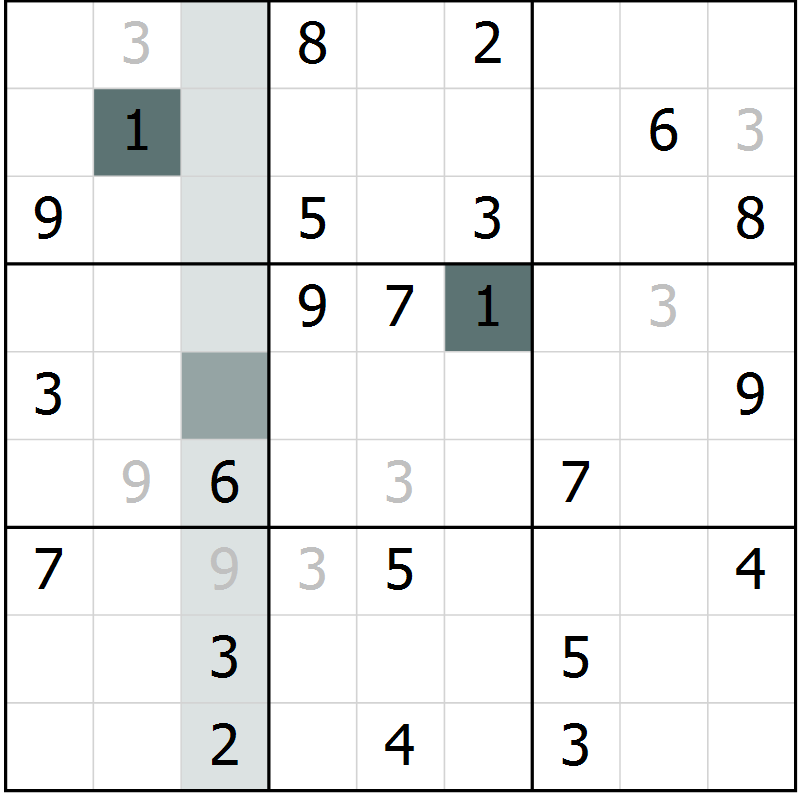 Position des candidats pour la solution de la Gr 5 page 7 du magazine de sudoku Expert n° 013