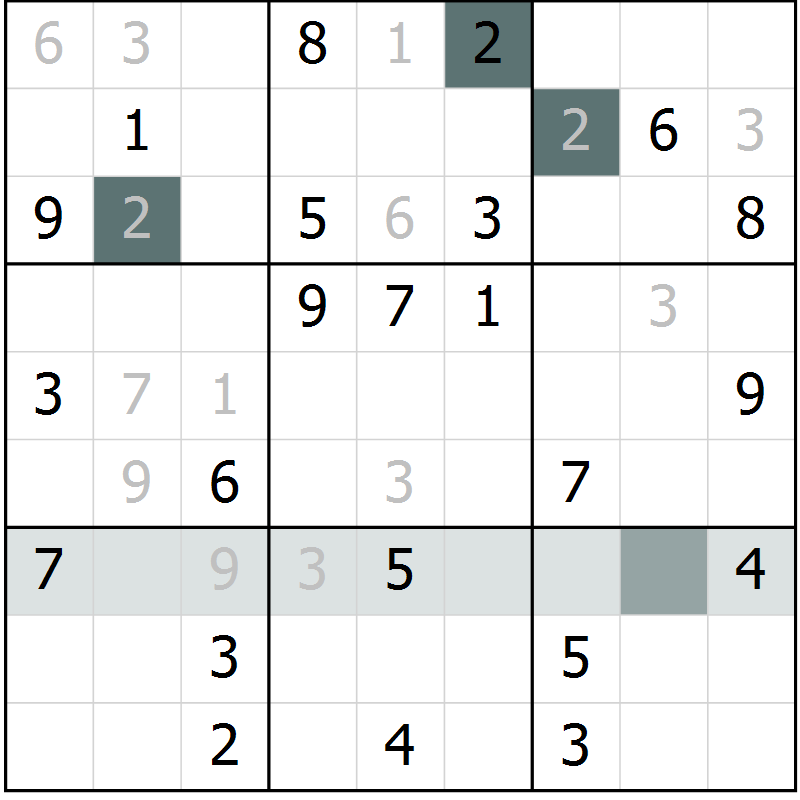 Position des candidats pour la solution de la Gr 5 page 7 du magazine de sudoku Expert n° 013
