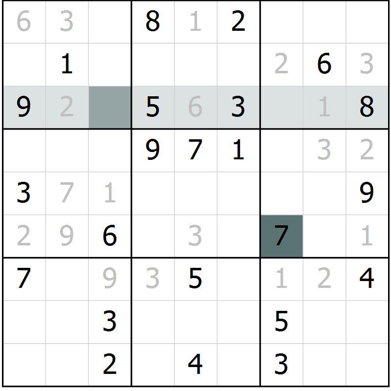 Position des candidats pour la solution de la Gr 5 page 7 du magazine de sudoku Expert n° 013