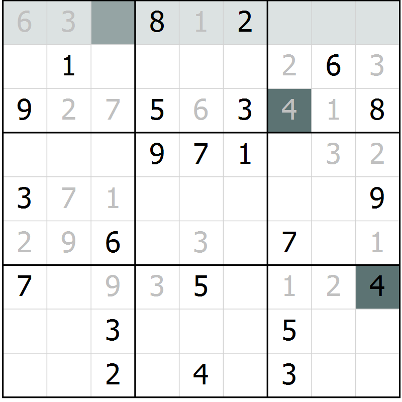 Position des candidats pour la solution de la Gr 5 page 7 du magazine de sudoku Expert n° 013