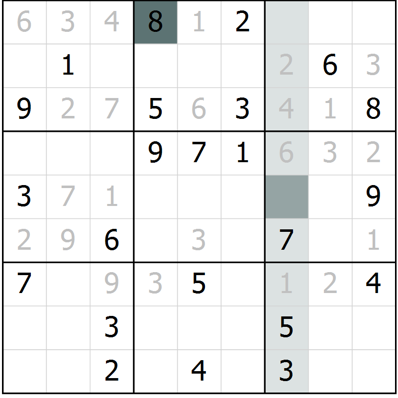 Position des candidats pour la solution de la Gr 5 page 7 du magazine de sudoku Expert n° 013
