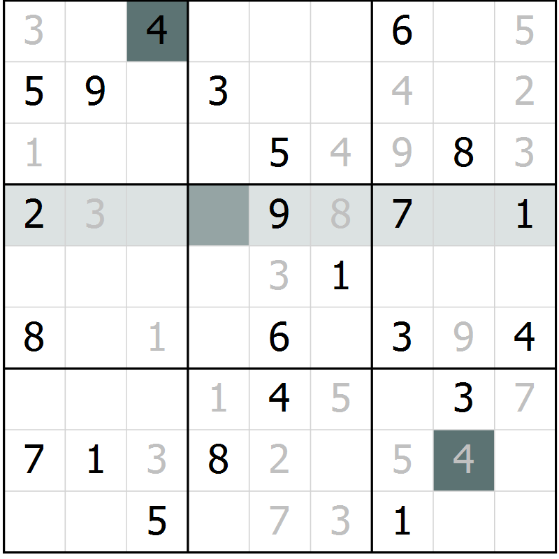 Position des candidats pour la solution de la Gr 50 page 52 du magazine de sudoku Expert n° 013