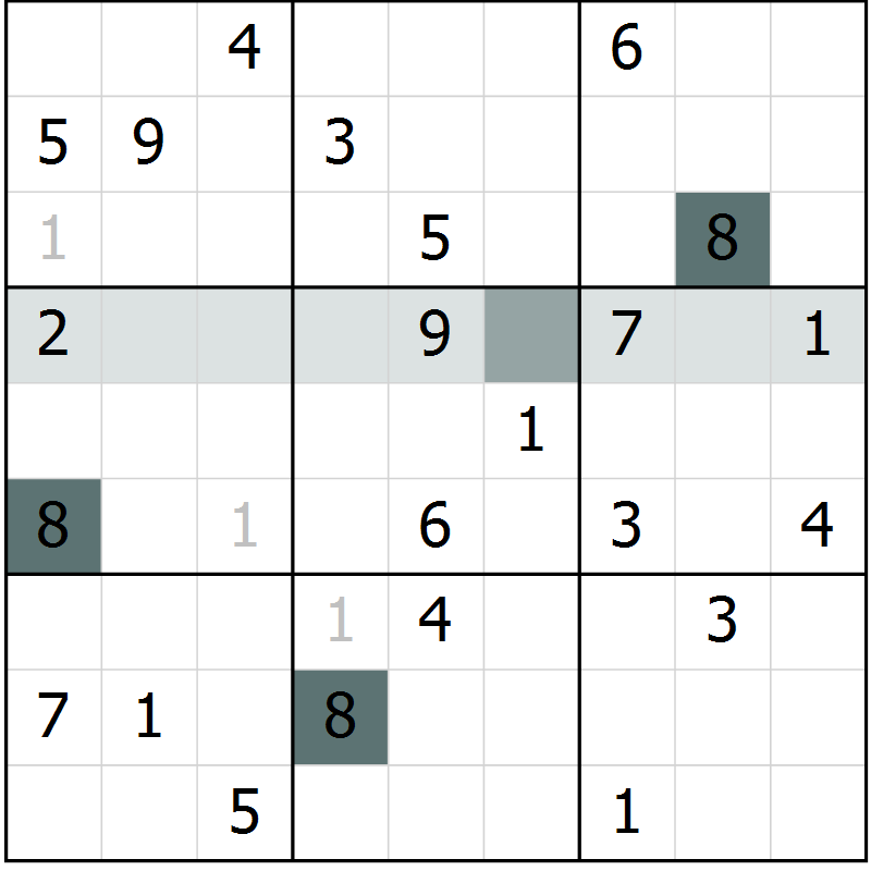 Position des candidats pour la solution de la Gr 50 page 52 du magazine de sudoku Expert n° 013