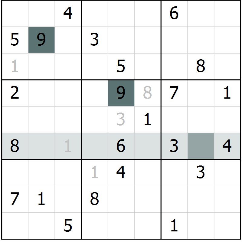 Position des candidats pour la solution de la Gr 50 page 52 du magazine de sudoku Expert n° 013