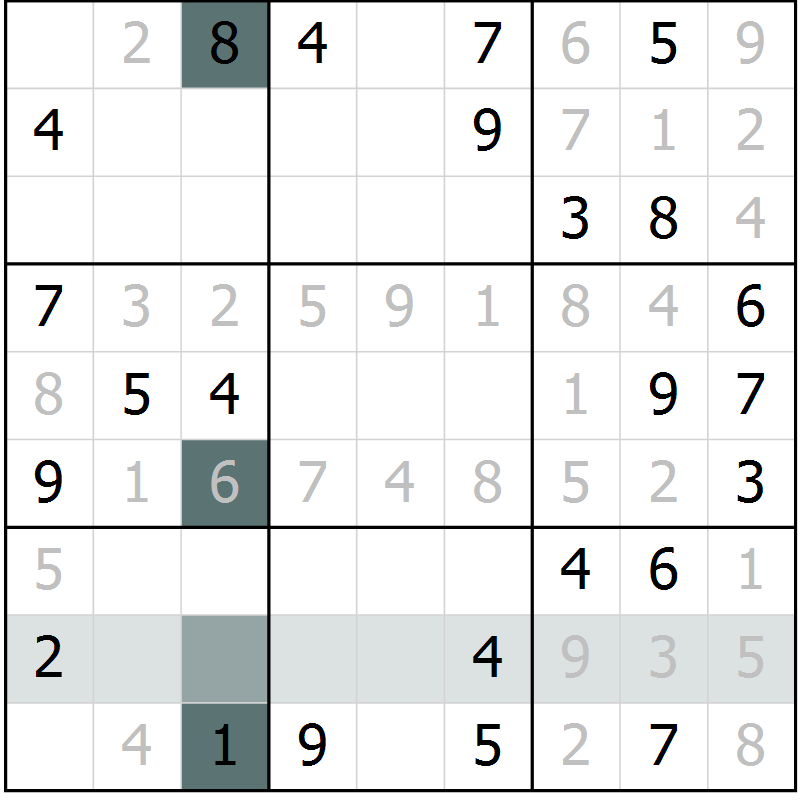 Position des candidats pour la solution de la Gr 51 page 53 du magazine de sudoku Expert n° 013