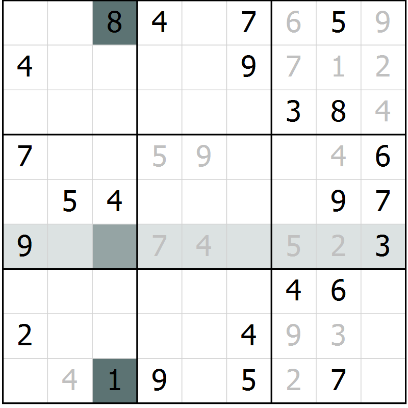 Position des candidats pour la solution de la Gr 51 page 53 du magazine de sudoku Expert n° 013