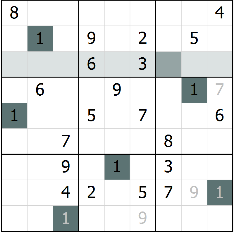 Position des candidats pour la solution de la Gr 52 page 54 du magazine de sudoku Expert n° 013
