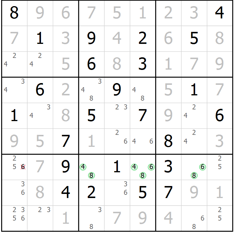 Position des candidats pour la solution de la Gr 52 page 54 du magazine de sudoku Expert n° 013
