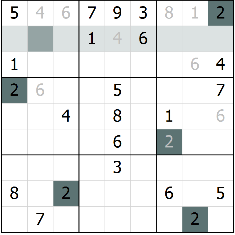 Position des candidats pour la solution de la Gr 53 page 55 du magazine de sudoku Expert n° 013