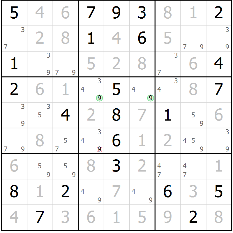 Position des candidats pour la solution de la Gr 53 page 55 du magazine de sudoku Expert n° 013