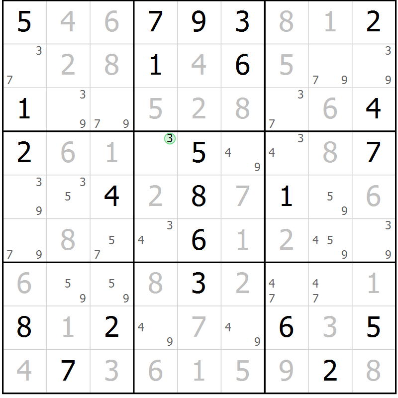 Position des candidats pour la solution de la Gr 53 page 55 du magazine de sudoku Expert n° 013
