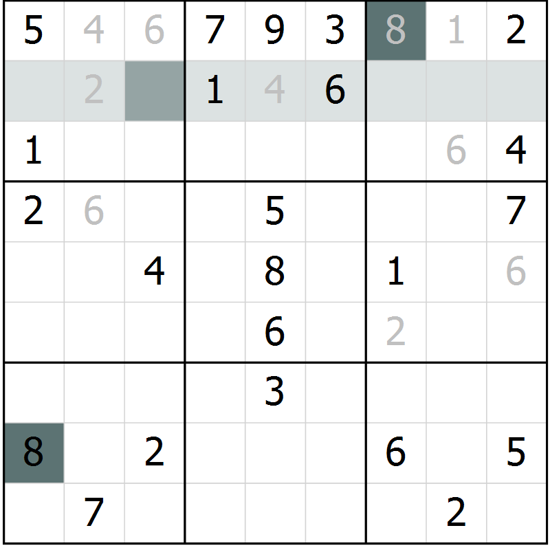 Position des candidats pour la solution de la Gr 53 page 55 du magazine de sudoku Expert n° 013