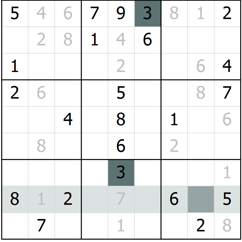 Position des candidats pour la solution de la Gr 53 page 55 du magazine de sudoku Expert n° 013