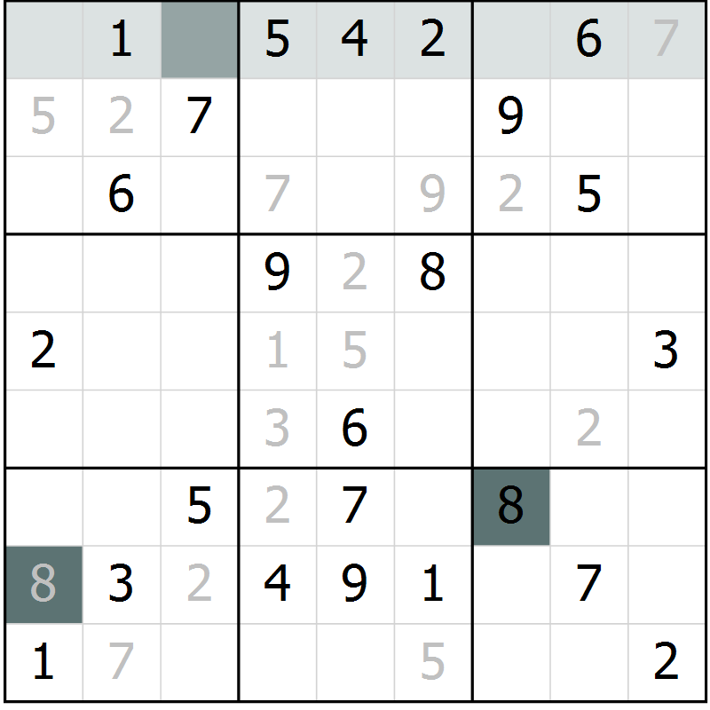 Position des candidats pour la solution de la Gr 55 page 57 du magazine de sudoku Expert n° 013