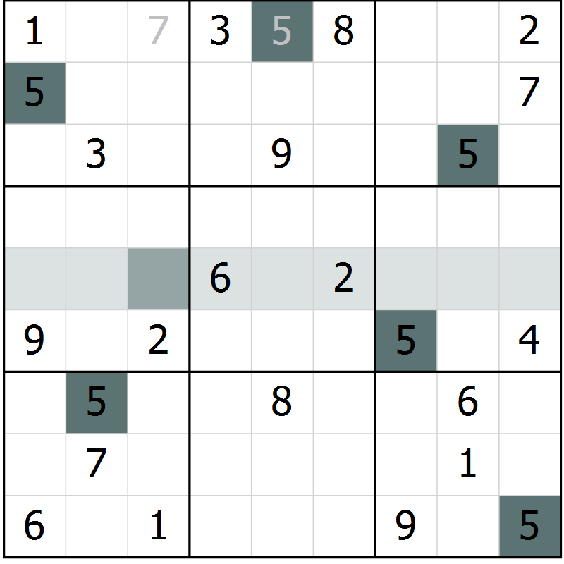 Position des candidats pour la solution de la Gr 56 page 58 du magazine de sudoku Expert n° 013