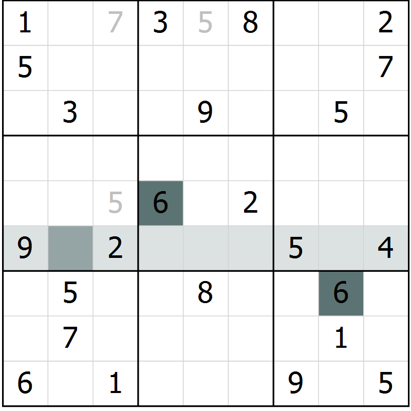Position des candidats pour la solution de la Gr 56 page 58 du magazine de sudoku Expert n° 013