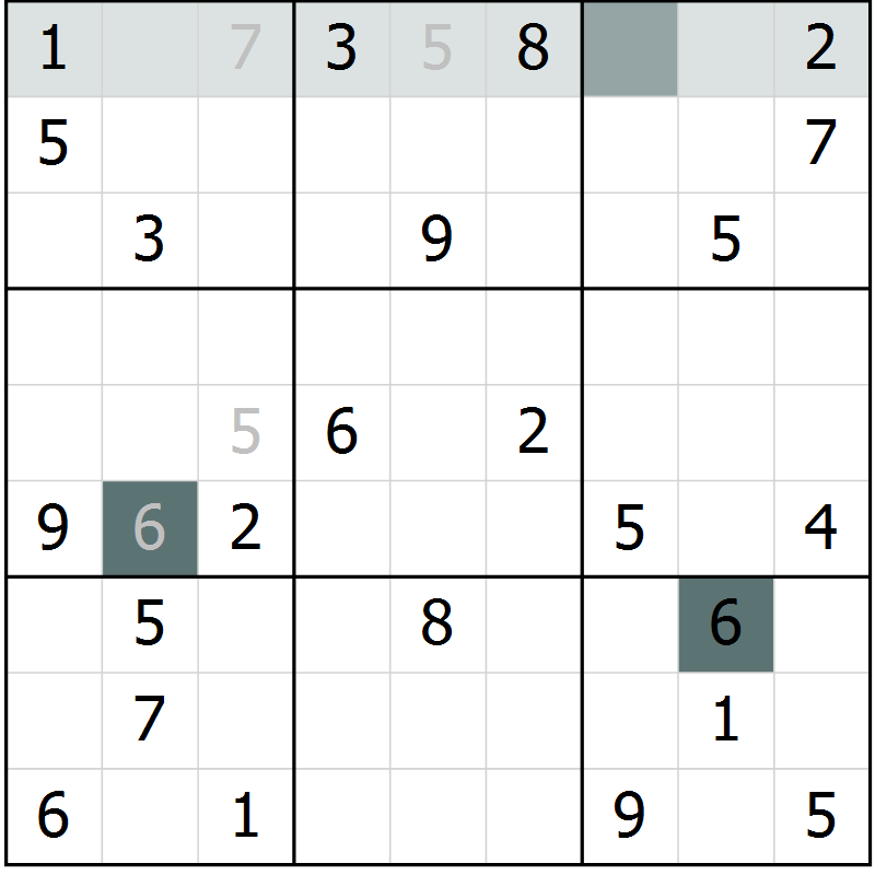 Position des candidats pour la solution de la Gr 56 page 58 du magazine de sudoku Expert n° 013