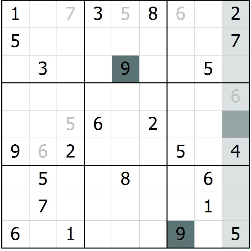 Position des candidats pour la solution de la Gr 56 page 58 du magazine de sudoku Expert n° 013