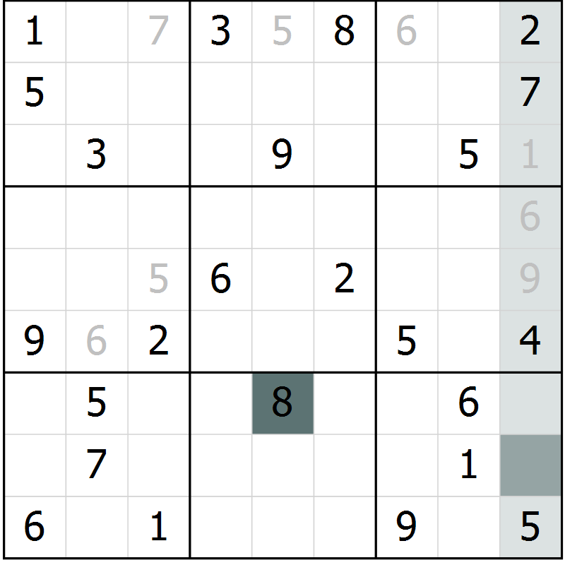 Position des candidats pour la solution de la Gr 56 page 58 du magazine de sudoku Expert n° 013