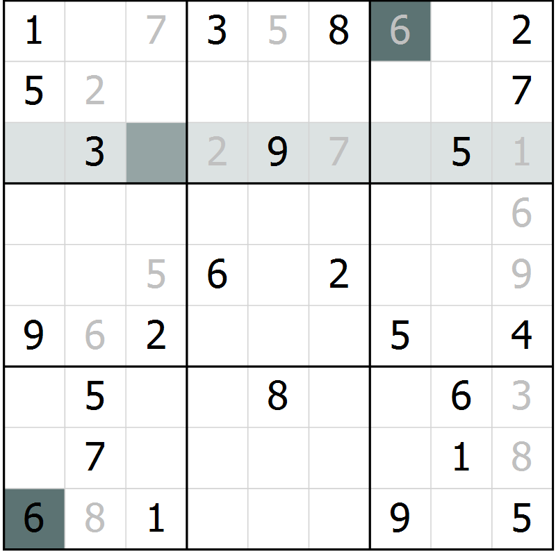 Position des candidats pour la solution de la Gr 56 page 58 du magazine de sudoku Expert n° 013