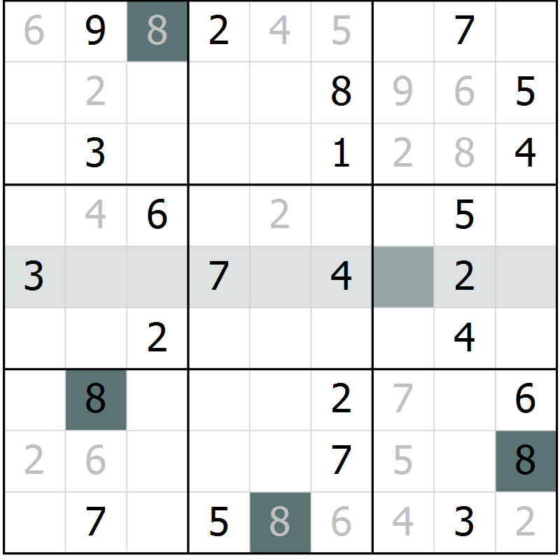 Position des candidats pour la solution de la Gr 57 page 59 du magazine de sudoku Expert n° 013