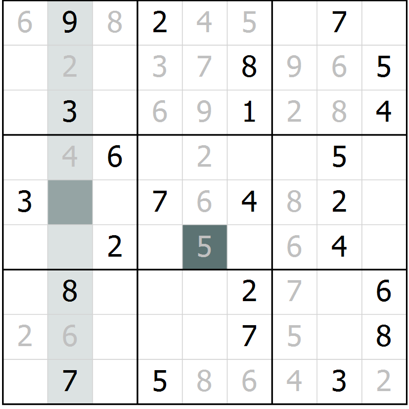 Position des candidats pour la solution de la Gr 57 page 59 du magazine de sudoku Expert n° 013