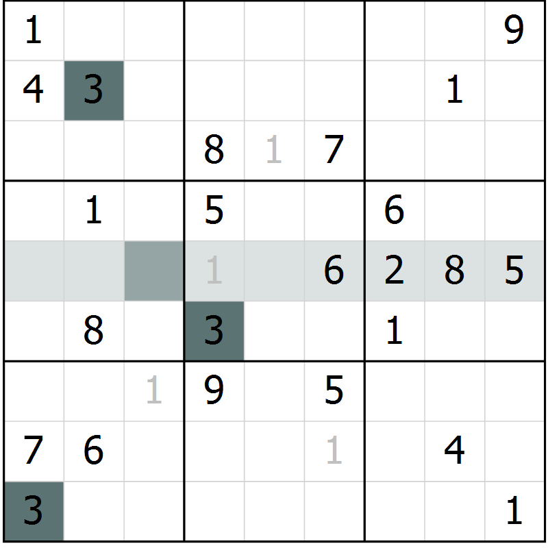 Position des candidats pour la solution de la Gr 59 page 61 du magazine de sudoku Expert n° 013