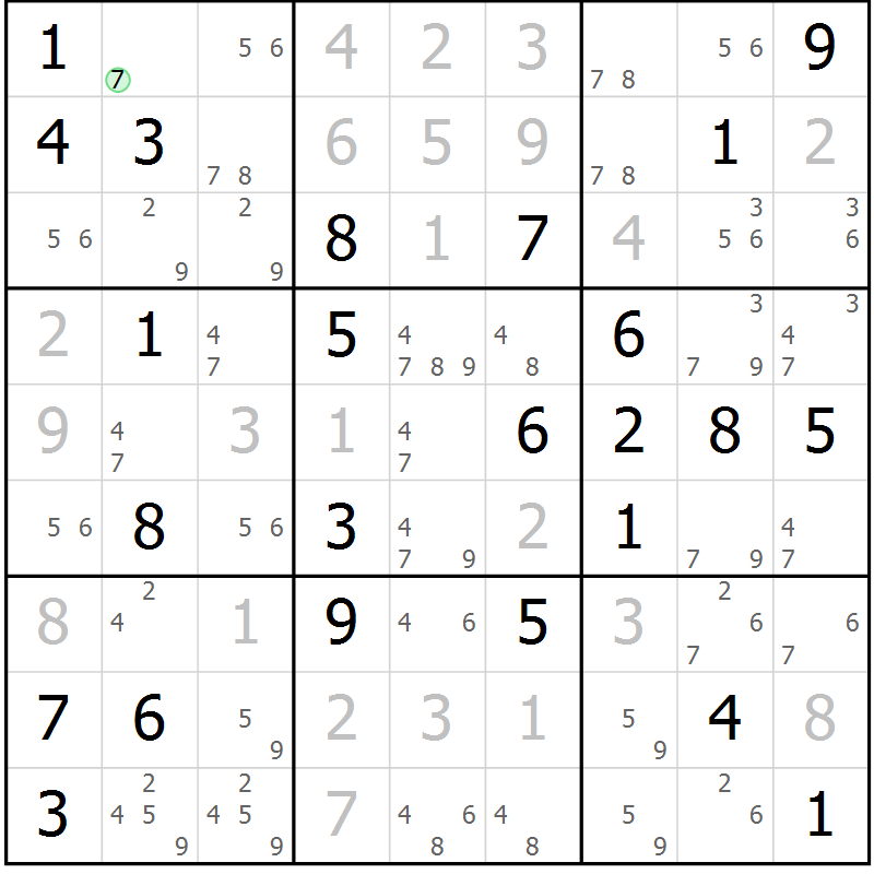 Position des candidats pour la solution de la Gr 59 page 61 du magazine de sudoku Expert n° 013