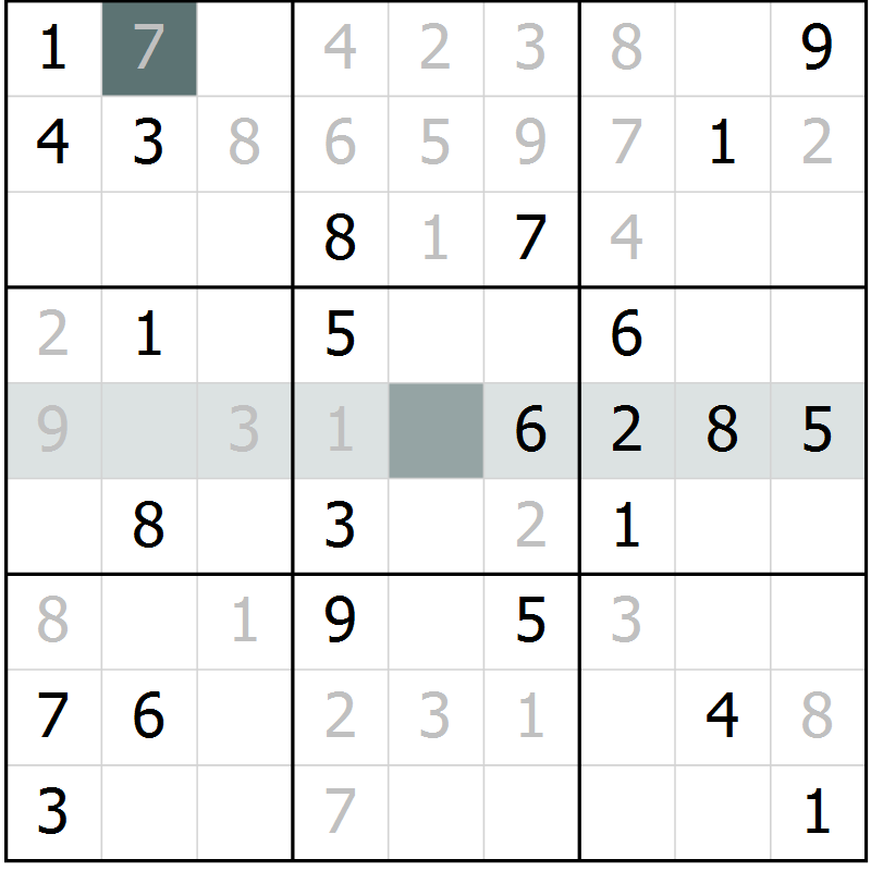 Position des candidats pour la solution de la Gr 59 page 61 du magazine de sudoku Expert n° 013