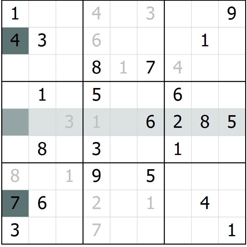Position des candidats pour la solution de la Gr 59 page 61 du magazine de sudoku Expert n° 013