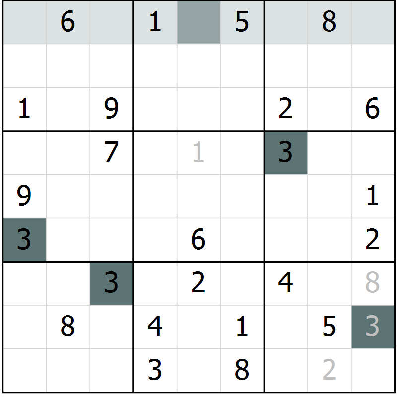 Position des candidats pour la solution de la Gr 6 page 8 du magazine de sudoku Expert n° 013