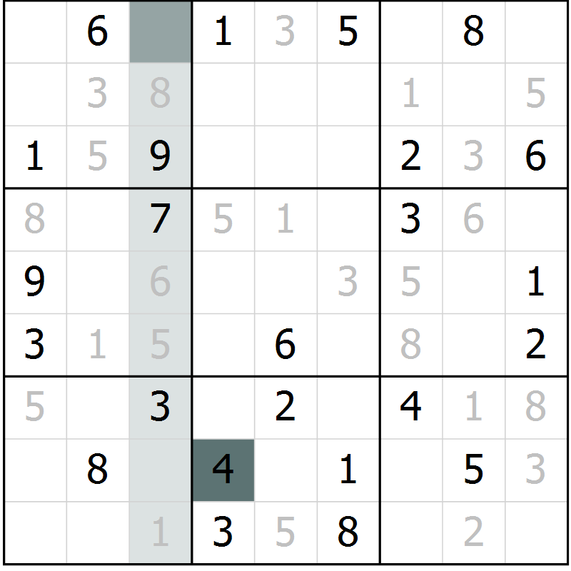 Position des candidats pour la solution de la Gr 6 page 8 du magazine de sudoku Expert n° 013