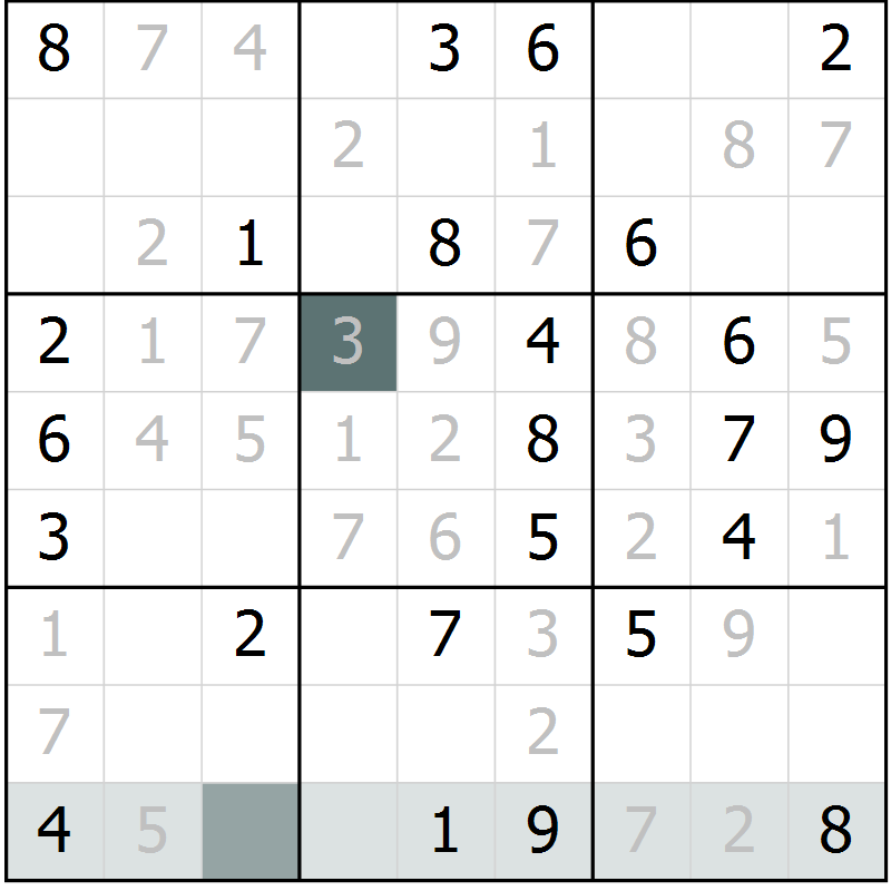 Position des candidats pour la solution de la Gr 60 page 62 du magazine de sudoku Expert n° 013