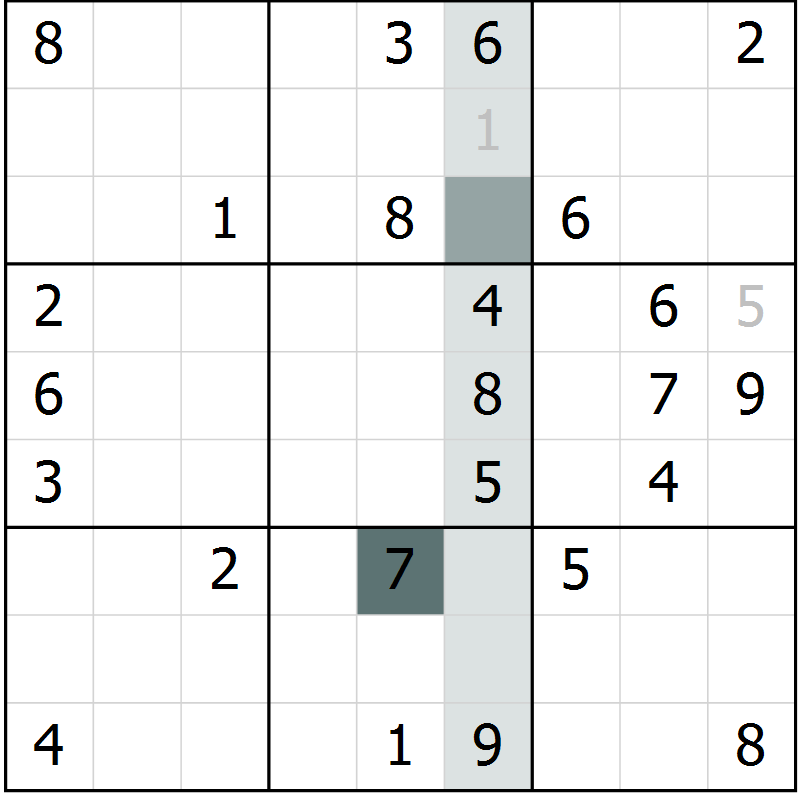 Position des candidats pour la solution de la Gr 60 page 62 du magazine de sudoku Expert n° 013