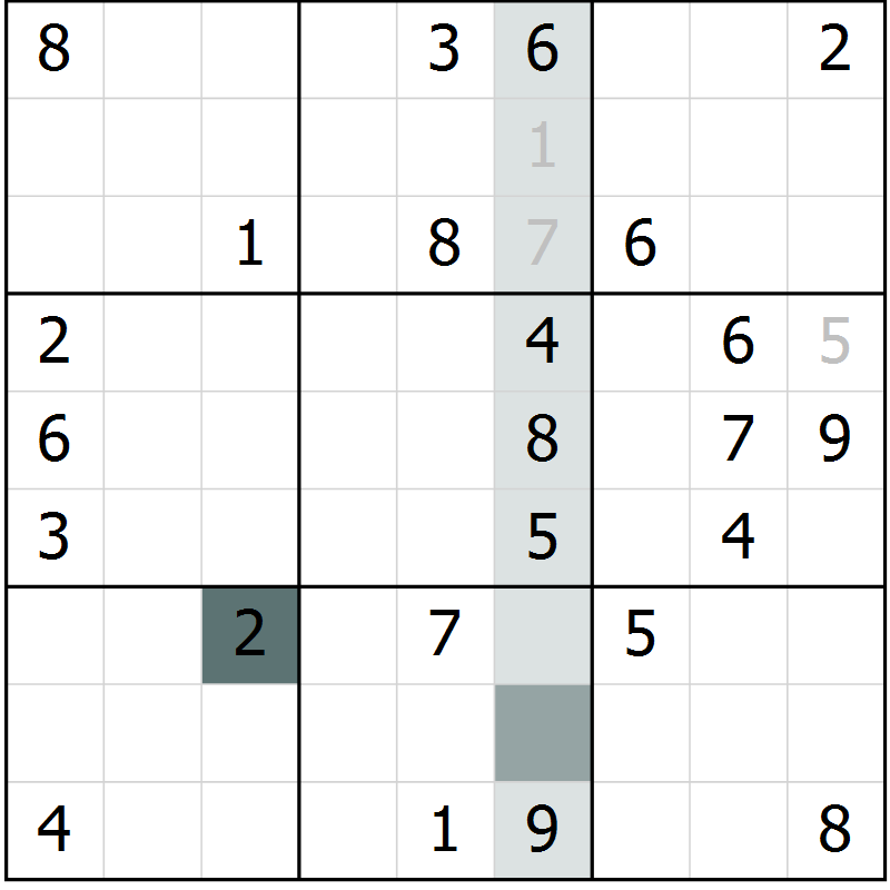 Position des candidats pour la solution de la Gr 60 page 62 du magazine de sudoku Expert n° 013