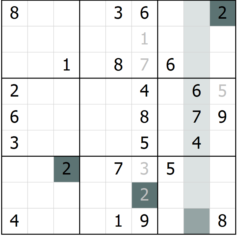 Position des candidats pour la solution de la Gr 60 page 62 du magazine de sudoku Expert n° 013