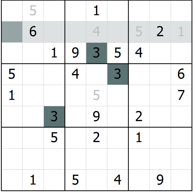 Position des candidats pour la solution de la Gr 61 page 63 du magazine de sudoku Expert n° 013