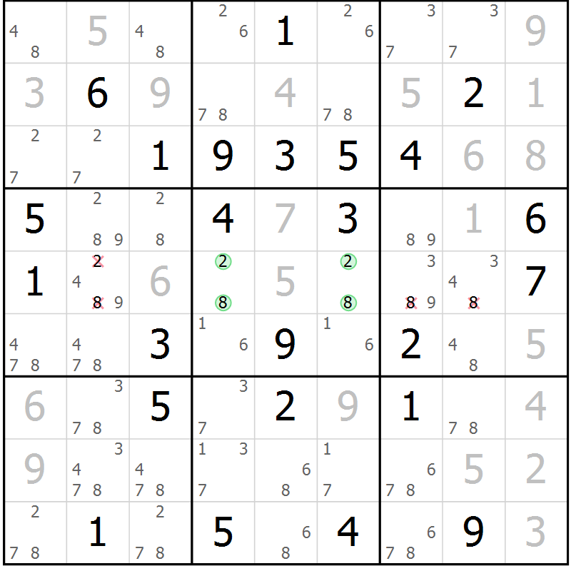 Position des candidats pour la solution de la Gr 61 page 63 du magazine de sudoku Expert n° 013