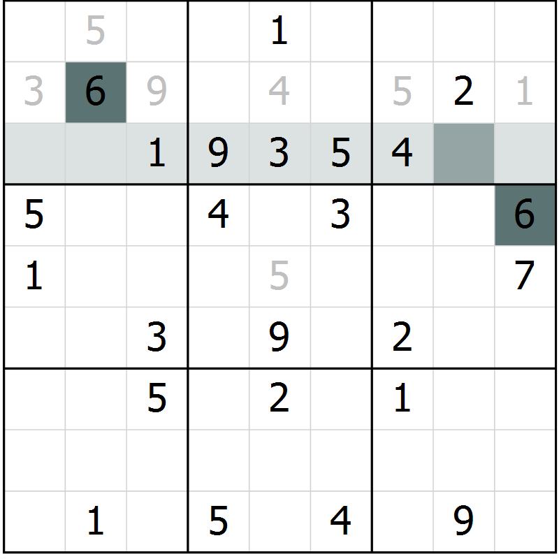 Position des candidats pour la solution de la Gr 61 page 63 du magazine de sudoku Expert n° 013