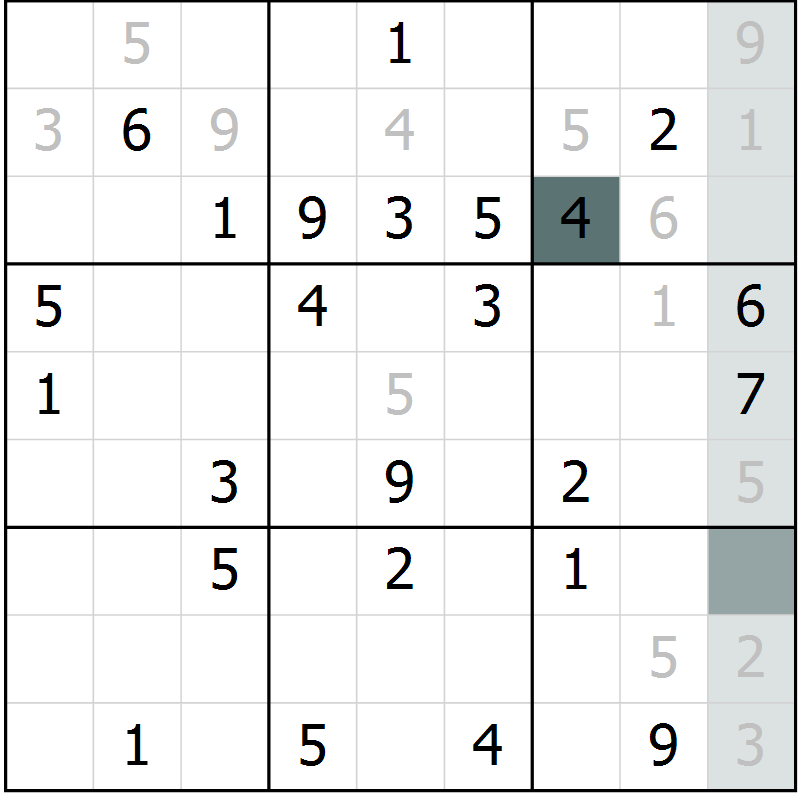 Position des candidats pour la solution de la Gr 61 page 63 du magazine de sudoku Expert n° 013
