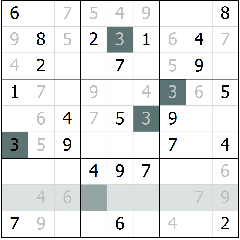 Position des candidats pour la solution de la Gr 62 page 64 du magazine de sudoku Expert n° 013