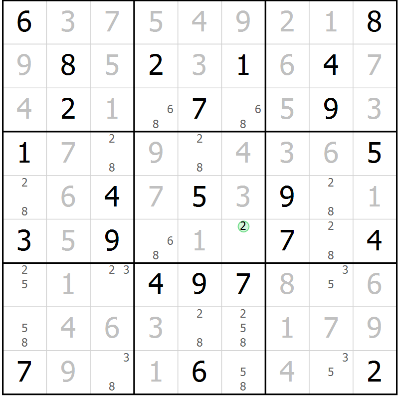 Position des candidats pour la solution de la Gr 62 page 64 du magazine de sudoku Expert n° 013
