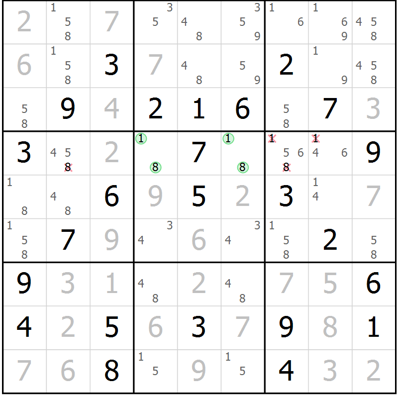 Position des candidats pour la solution de la Gr 63 page 65 du magazine de sudoku Expert n° 013