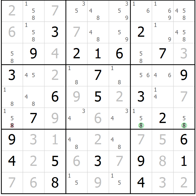 Position des candidats pour la solution de la Gr 63 page 65 du magazine de sudoku Expert n° 013