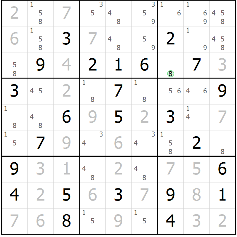 Position des candidats pour la solution de la Gr 63 page 65 du magazine de sudoku Expert n° 013