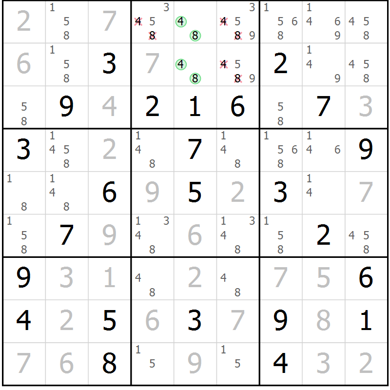 Position des candidats pour la solution de la Gr 63 page 65 du magazine de sudoku Expert n° 013
